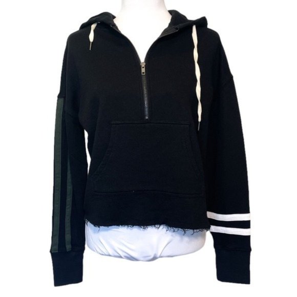 N:PHILANTHROPY  Zip Front Crop Hoodie Black / Green / White - NWT - Size Small - Picture 2 of 4